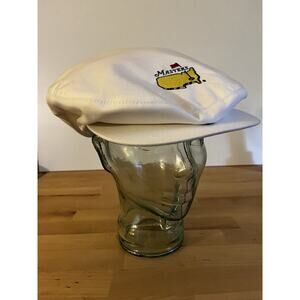Vintage Men's Masters White Golf Hat Augusta Newsboy Cabbie USA MINT